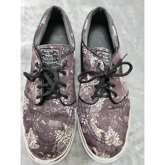 NIKE Stefan Janoski Max SB Zoom Air‎ Skateboard Sneakers Brown White Floral 12 - Picture 5 of 16